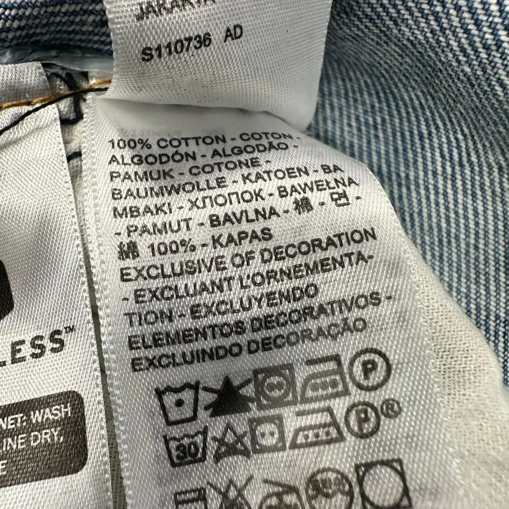 NEW Levis 501 Mens 40x30 Blue Straight‎ Denim Jeans Button Fly Peace Love